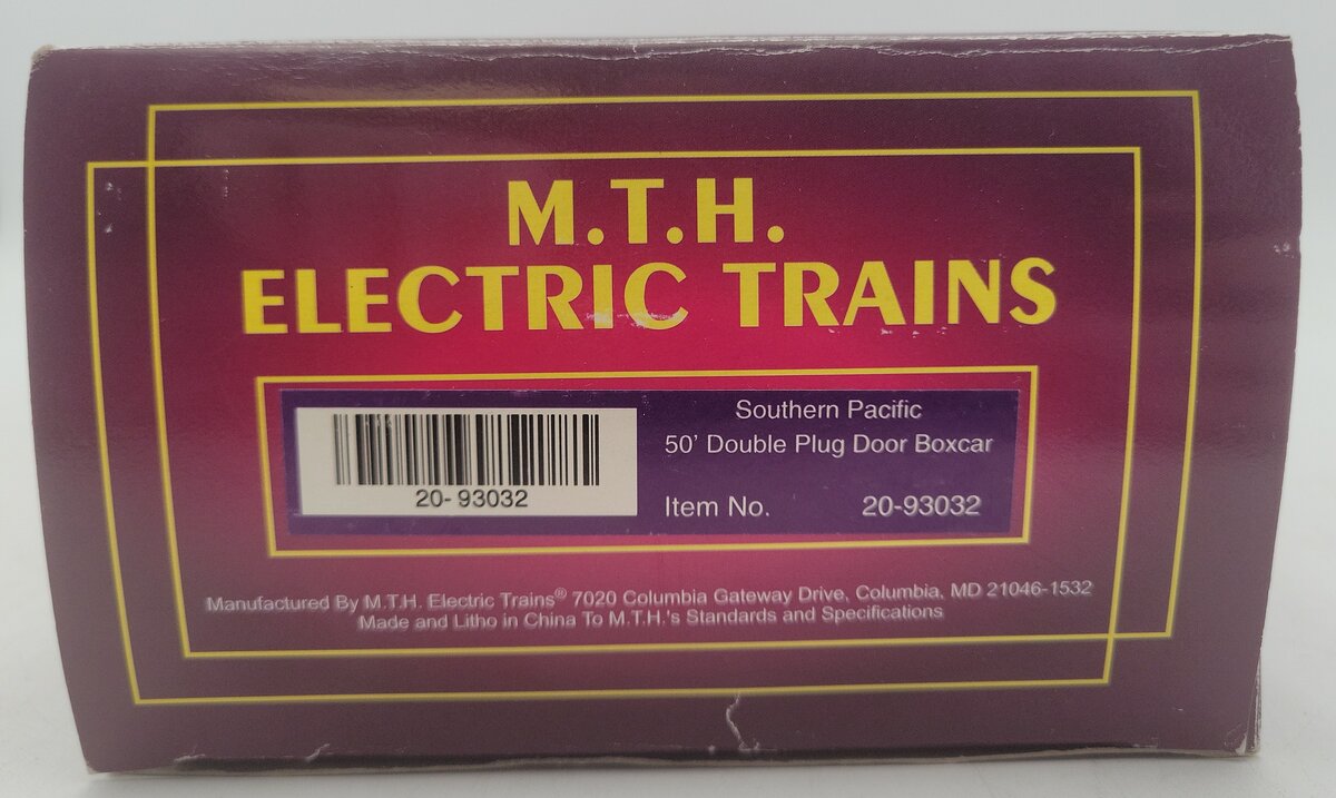 MTH 20-93032 O Gauge Southern Pacific 50' Double Plug Door Boxcar #693349 VG/Box