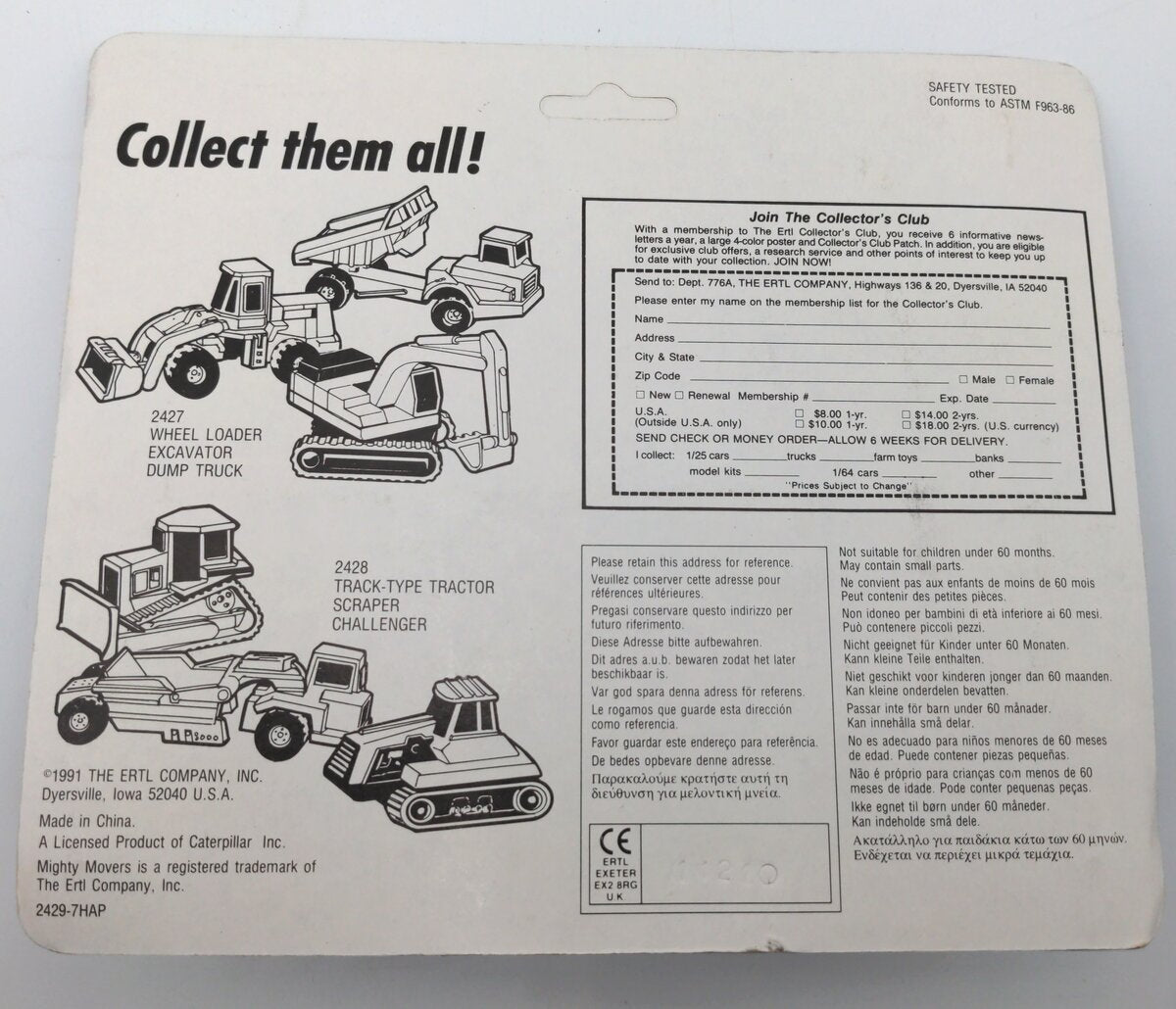 Ertl 2428 Diecast Caterpillar Micro Size Construction Set NIB