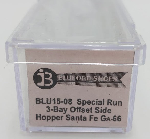 Bluford Shops BLU15-08 N Scale Santa Fe 3-Bay Offset Side Hopper Car #183150 LN/Box