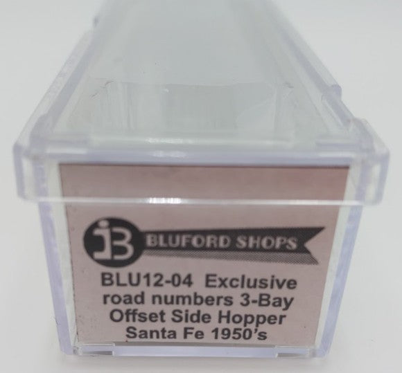 Bluford Shops BLU12-04 N Scale Santa Fe 3-Bay Offset Side Hopper Car #78775 EX/Box