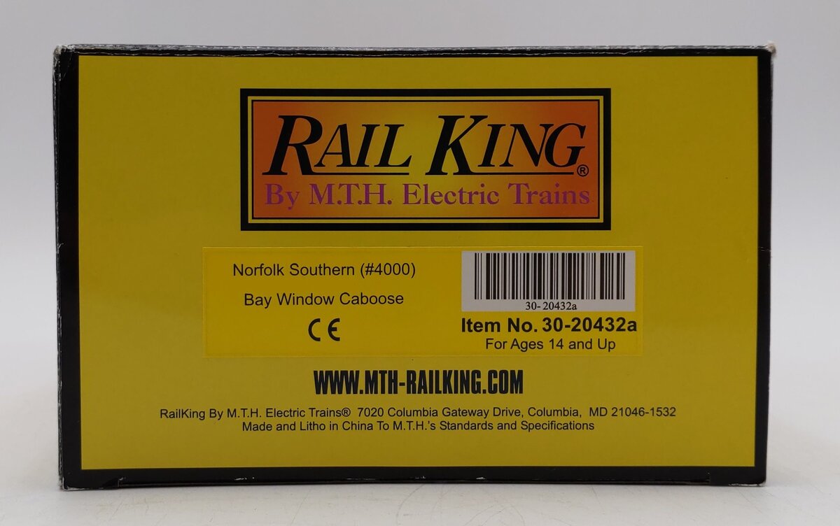 MTH Rail King O Norfolk Southern #4000 Bay Window Caboose No.30-20432a LN/Box