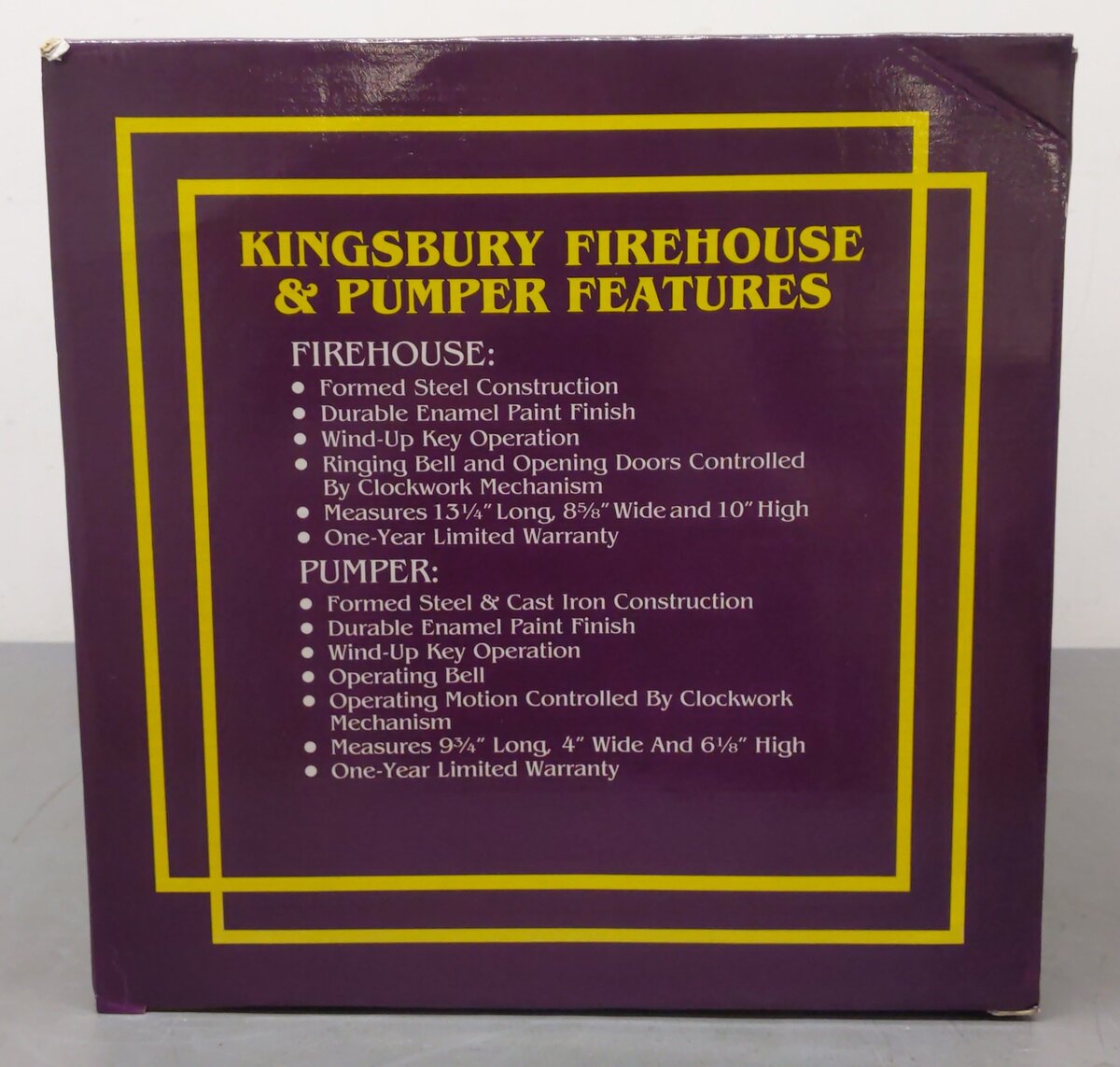 MTH 10-1003 Standard Gauge Kingsbury Fire House and Pumper VG/Box
