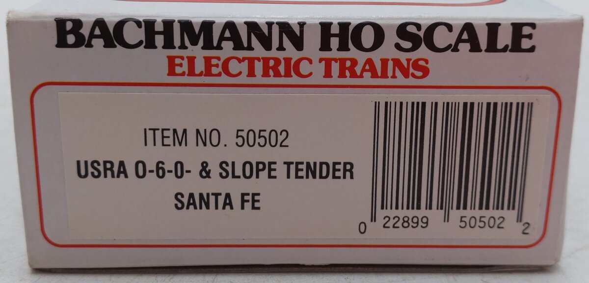 Bachmann 50502 HO Scale Santa Fe 0-6-0 Steam Engine Locomotive #2126 EX/Box