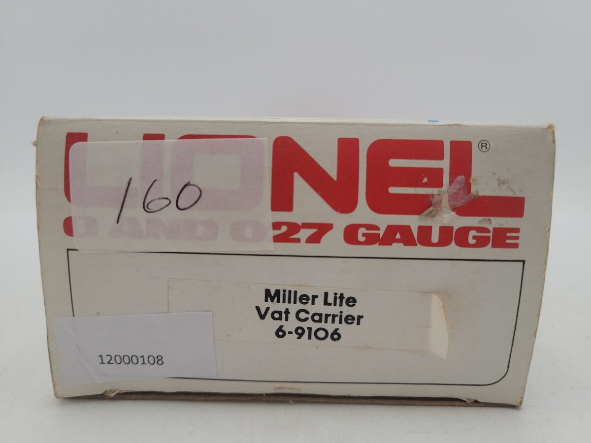 Lionel 6-9106 O Gauge Miller Lite Vat Car #9106 EX/Box