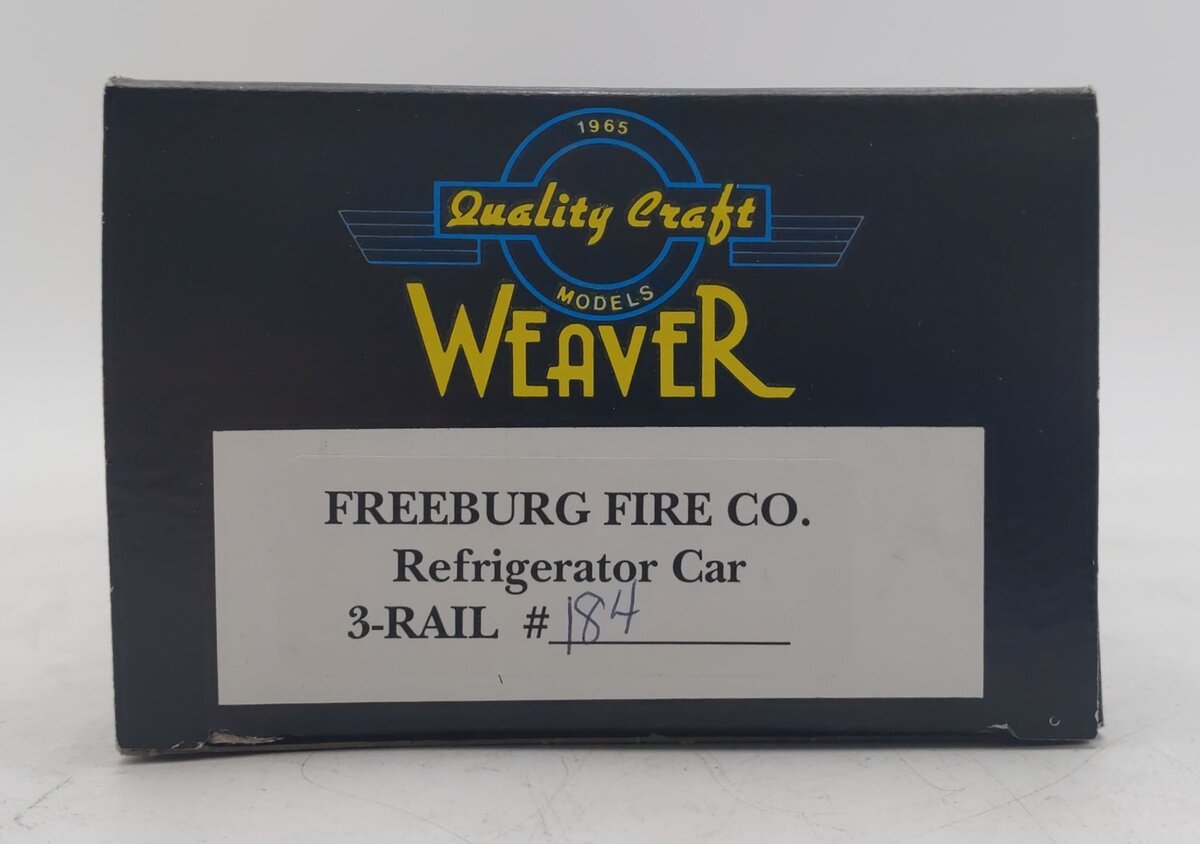 Weaver O Scale Freeburg Fire Company Refrigerator Car #1948 - 3 Rail LN/Box