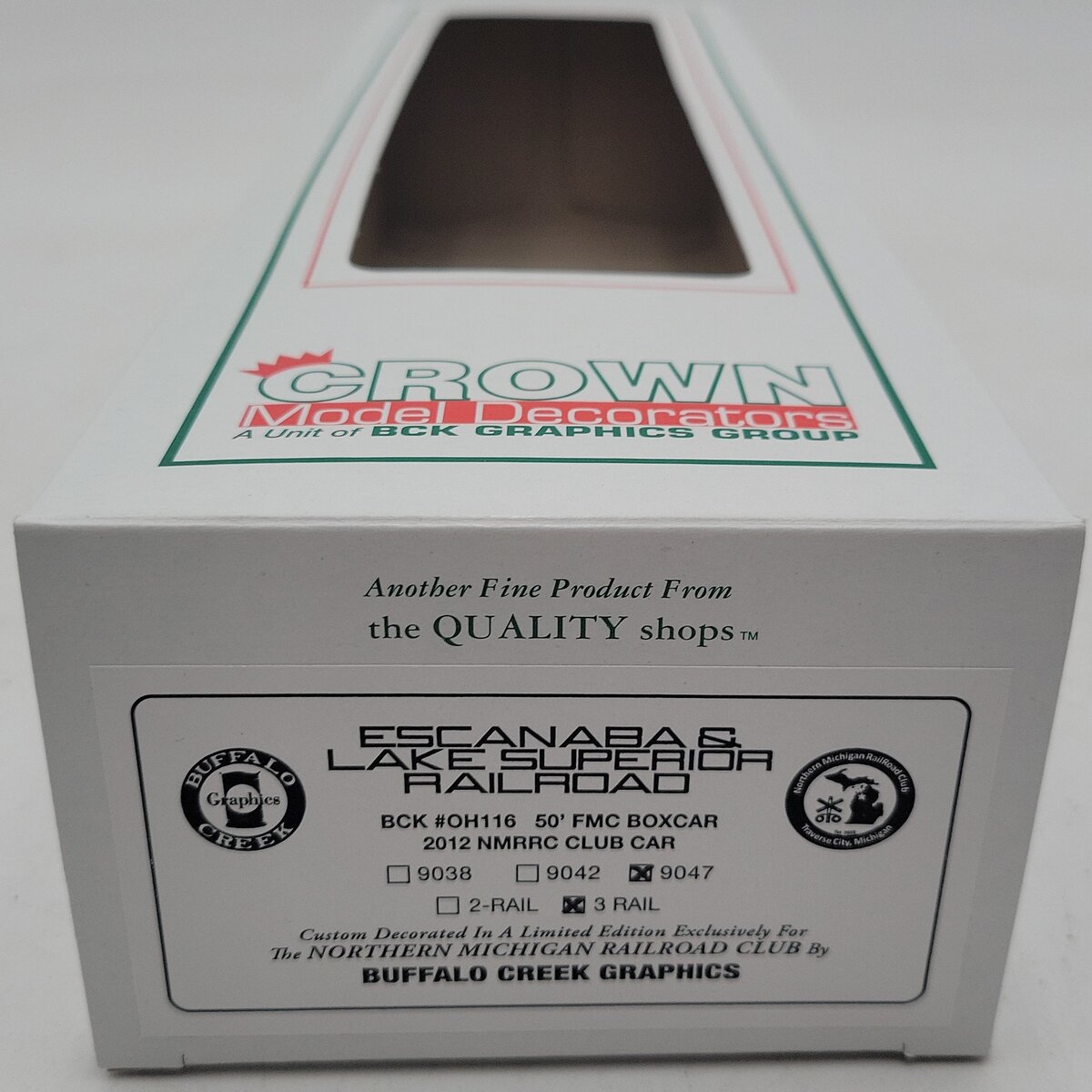 Crown Model Decorations 9047 O Escanaba & Lake Superior Boxcar #9047 NIB