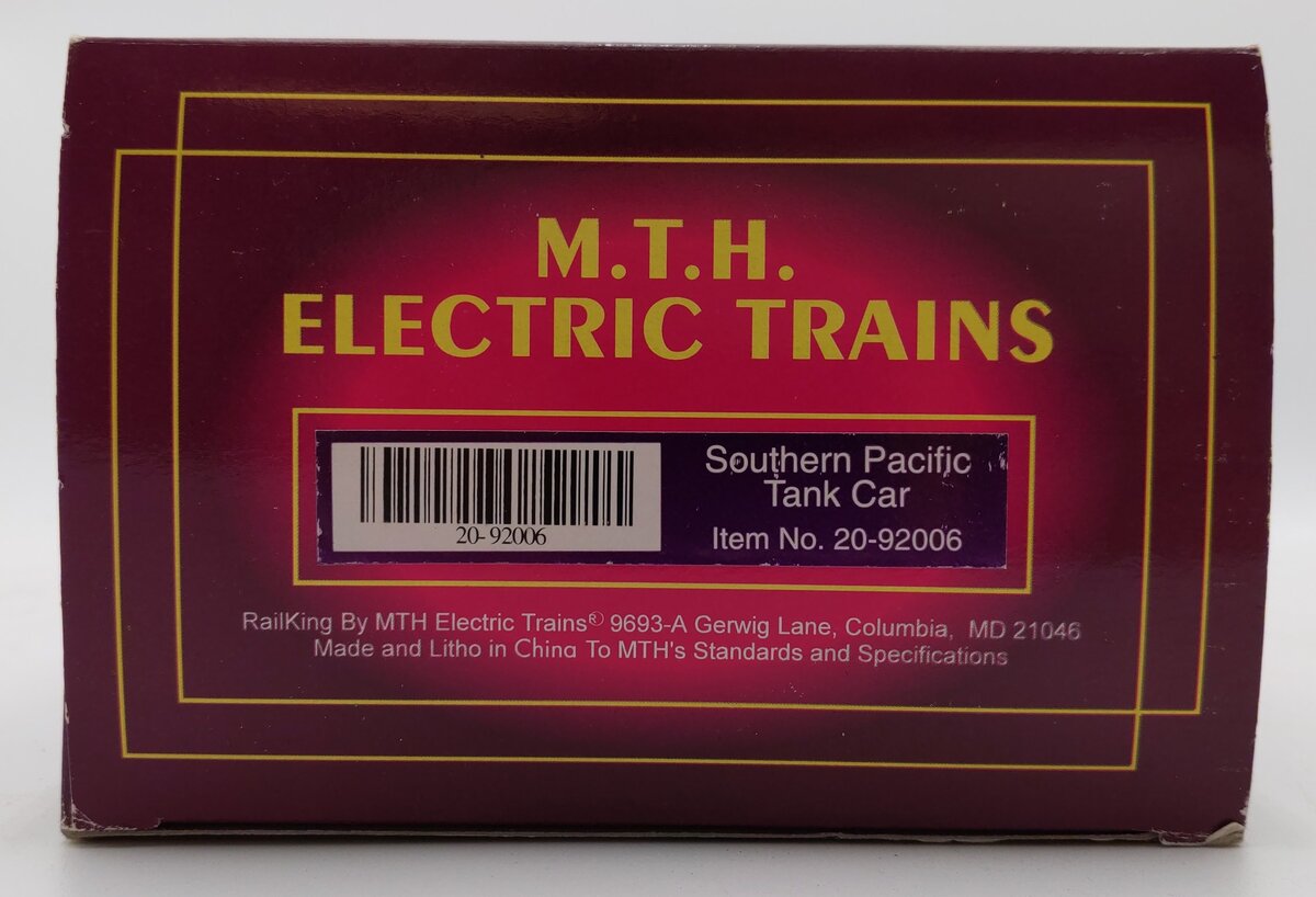 MTH 20-92006 O Gauge Southern Pacific Orange & Black Tank Car #34890 EX/Box