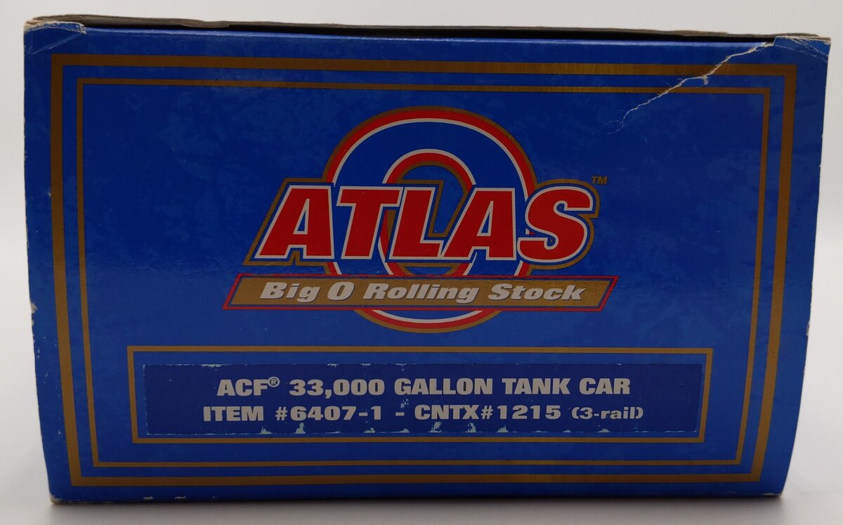 Atlas 6407-1 O CNTX 33,000 Gallon Tank Car #1215 - 3 Rail EX/Box