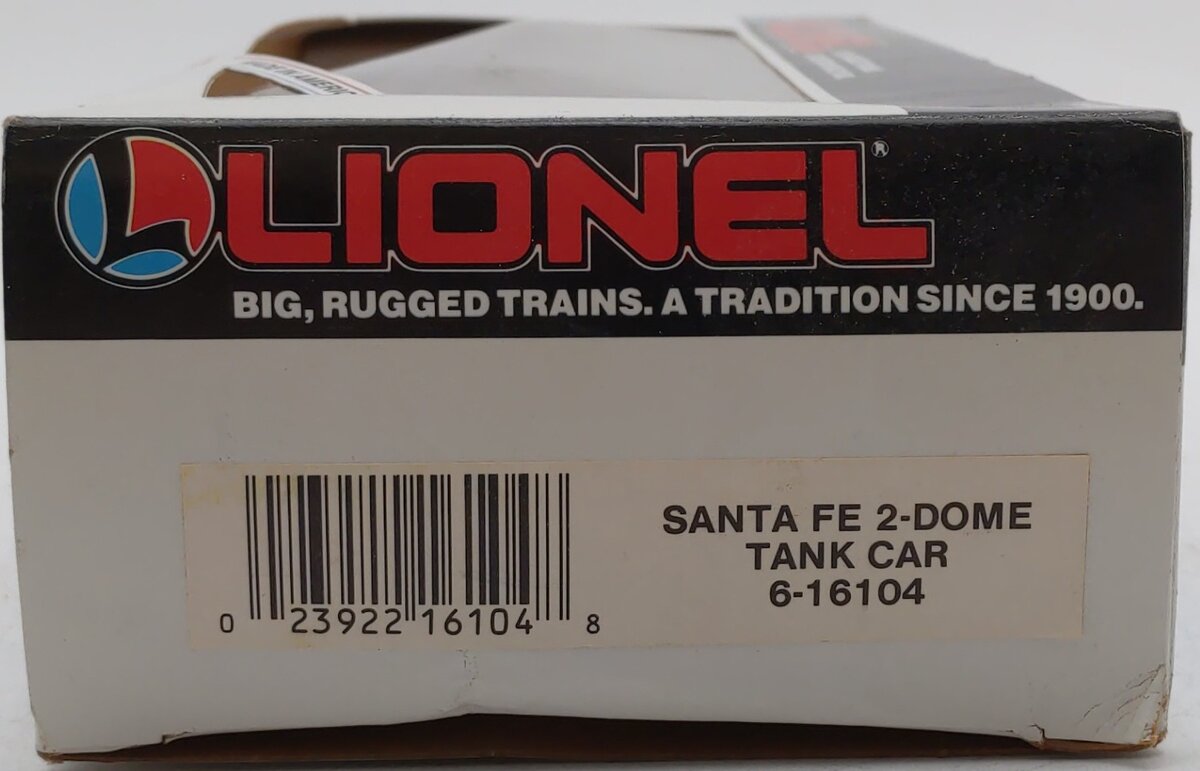 Lionel 6-16104 O Gauge Santa Fe 2-Dome Tank Car #16104 EX/Box