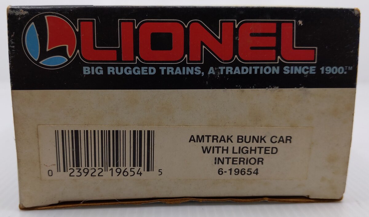 Lionel 6-19654 O Gauge Amtrak Bunk Car W/ Lighted Interior #19654 VG/Box