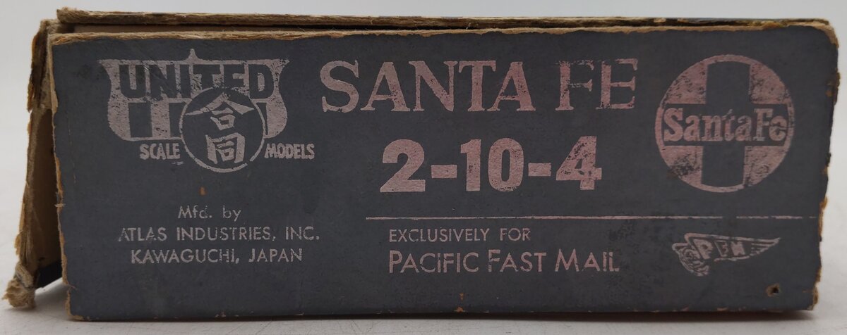 United Models/PFM HO BRASS ATSF 2-10-4 Steam Loco & Tender - Painted EX/Box