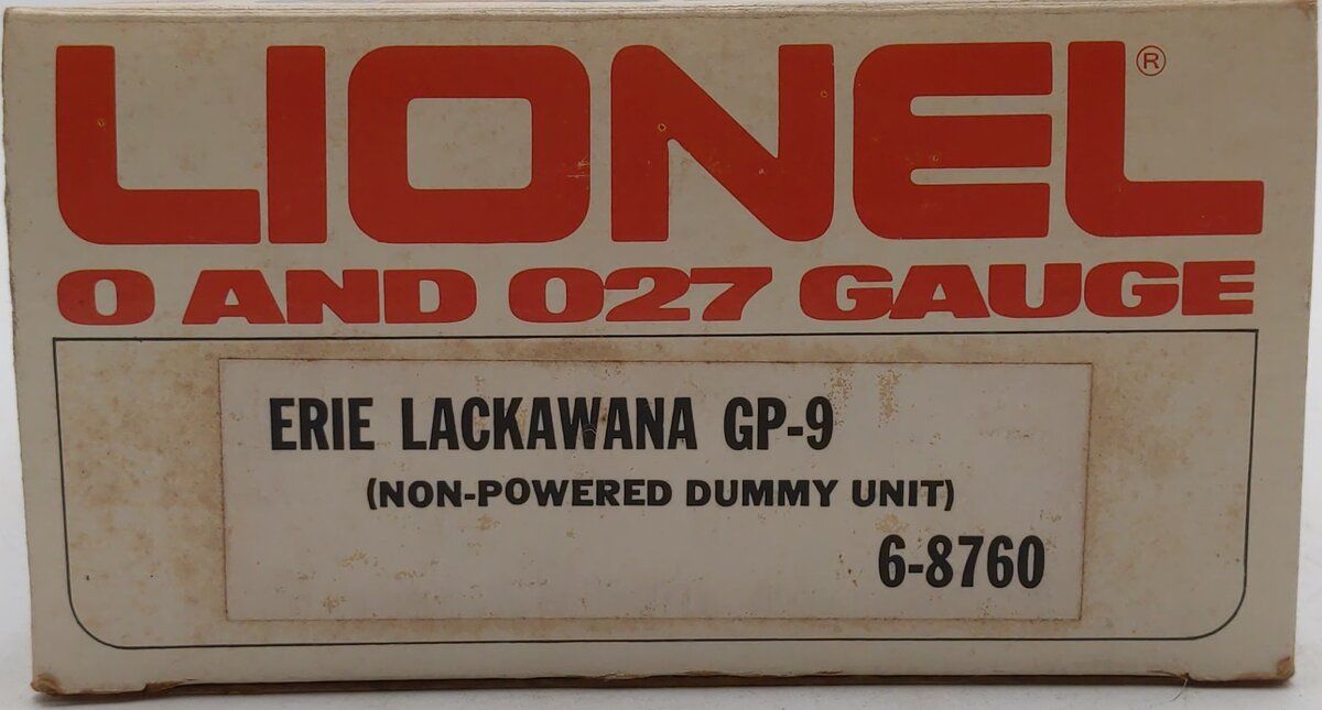 Lionel 6-8760 Erie Lackawana GP-9 Dummy Diesel Locomotive #8760 EX/Box
