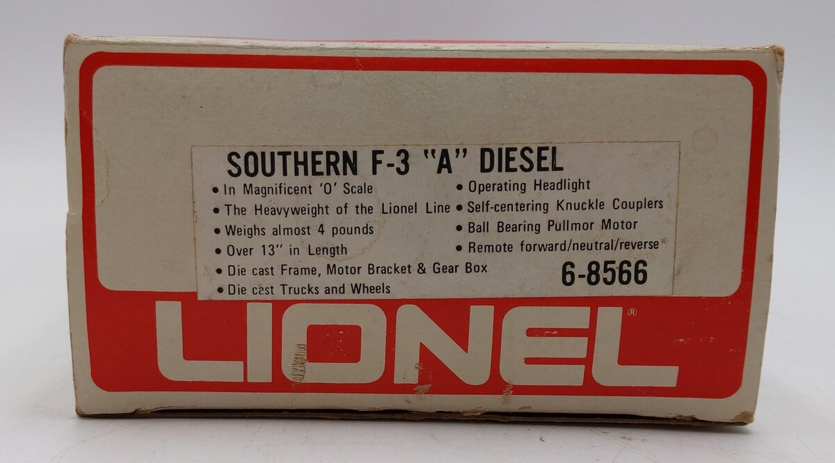 Lionel 6-8566 O Gauge Southern F-3 A Diesel Locomotive #8566 LN/Box