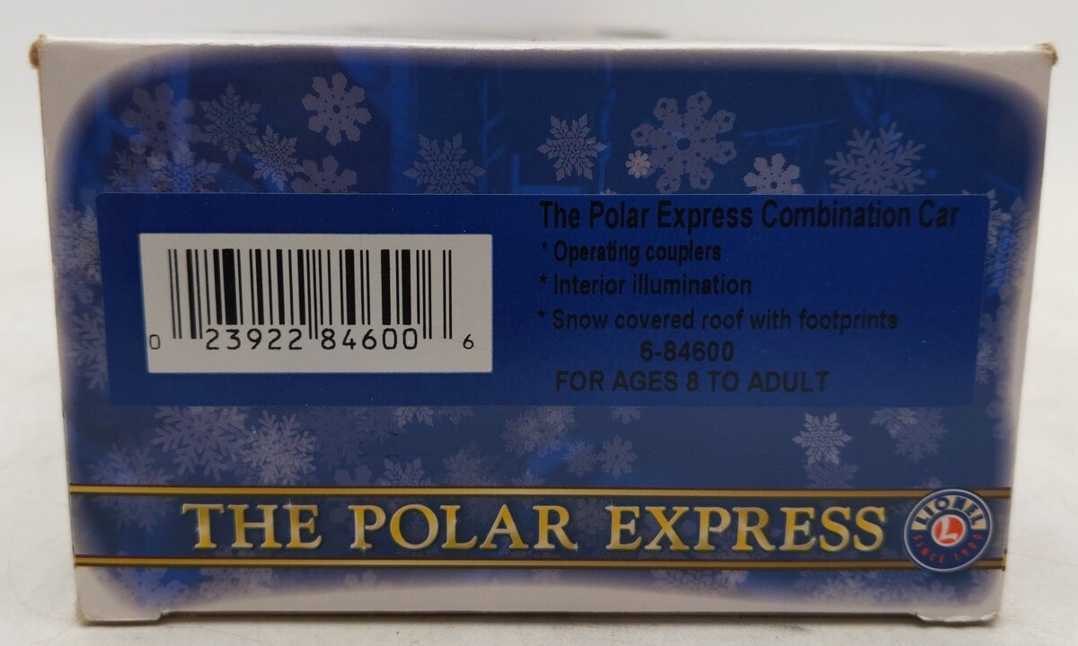 Lionel 6-84600 O The Polar Express Lighted Combination Car w/ Snow Roof EX/Box