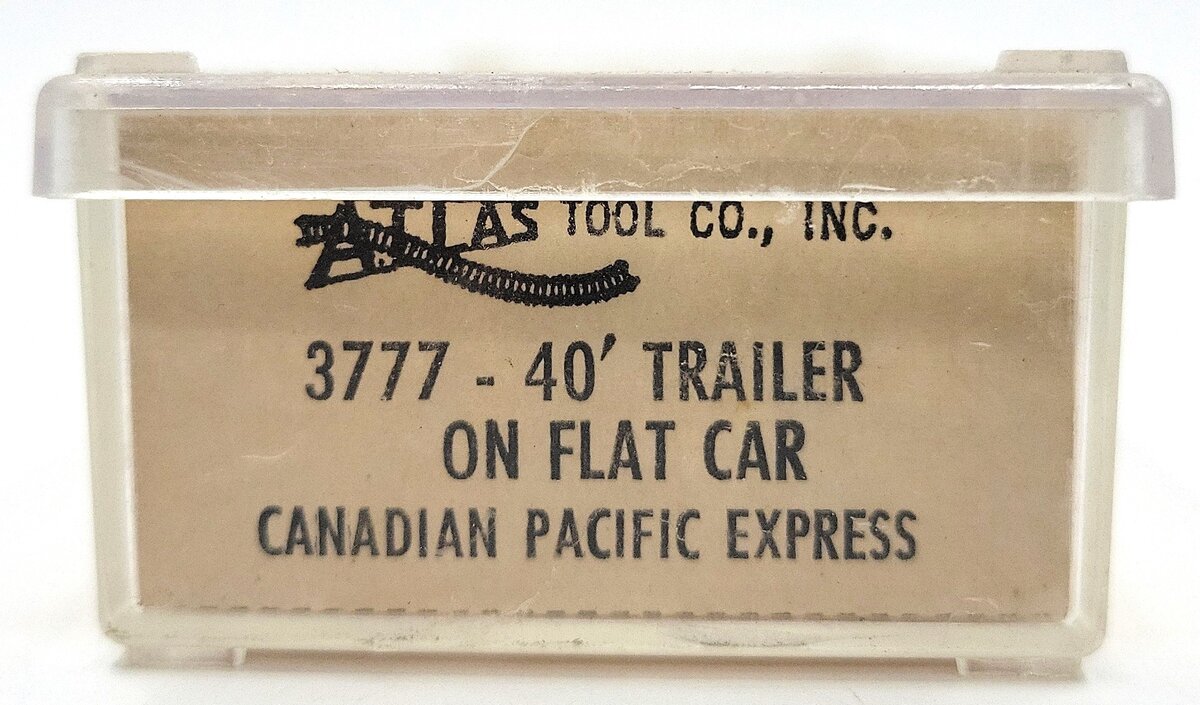 Atlas 3777 N Scale CP Rail Flat Car w/ 40' Trailer #598301 EX/Box