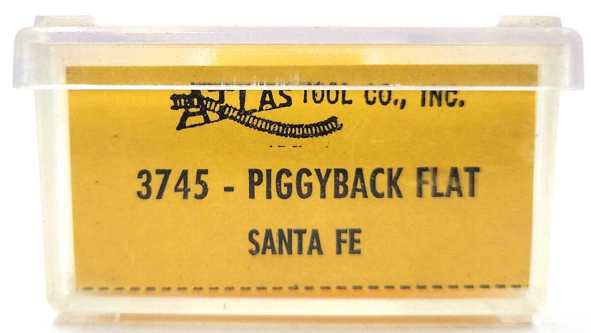 Atlas 3745 N Scale Santa Fe Piggyback Flatcar w/Trailers #92308 EX/Box
