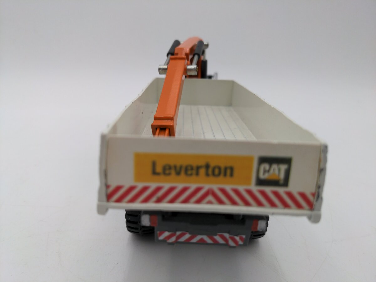 Ertl Leverton CAT White Flatbed With Orange Crane VG