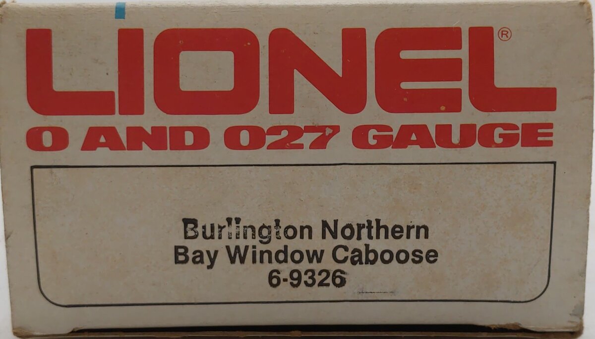 Lionel 6-9326 O Gauge Burlington Northern Bay Window Caboose LN/Box