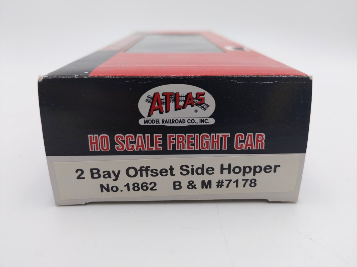 Atlas 1862 HO Scale B&M 2 Bay Offset Side Hopper #7178 EX/Box
