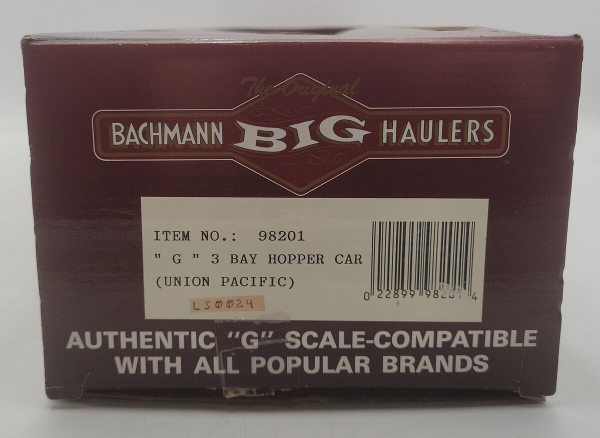 Bachmann 98201 Union Pacific 3 Bay Hopper #37199 w/Coal Load w/Metal Wheels EX/Box