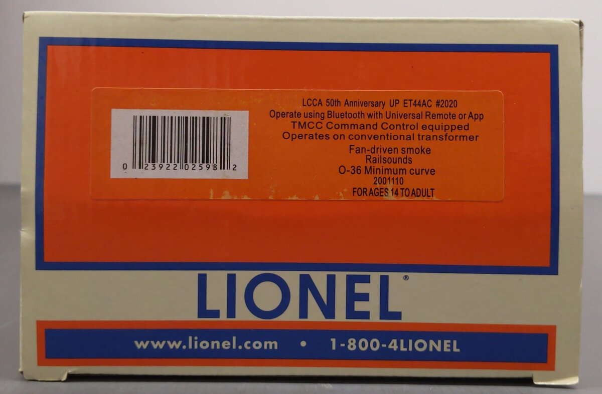 Lionel 2001110 O Union Pacific LCCA 50th Anniversary ET44AC Diesel #2020 EX/Box