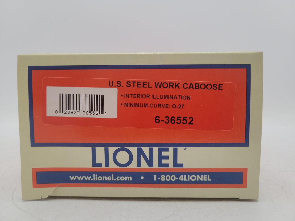 Lionel 6-36552 O Gauge US Steel Work Illuminated Caboose #36552 EX/Box