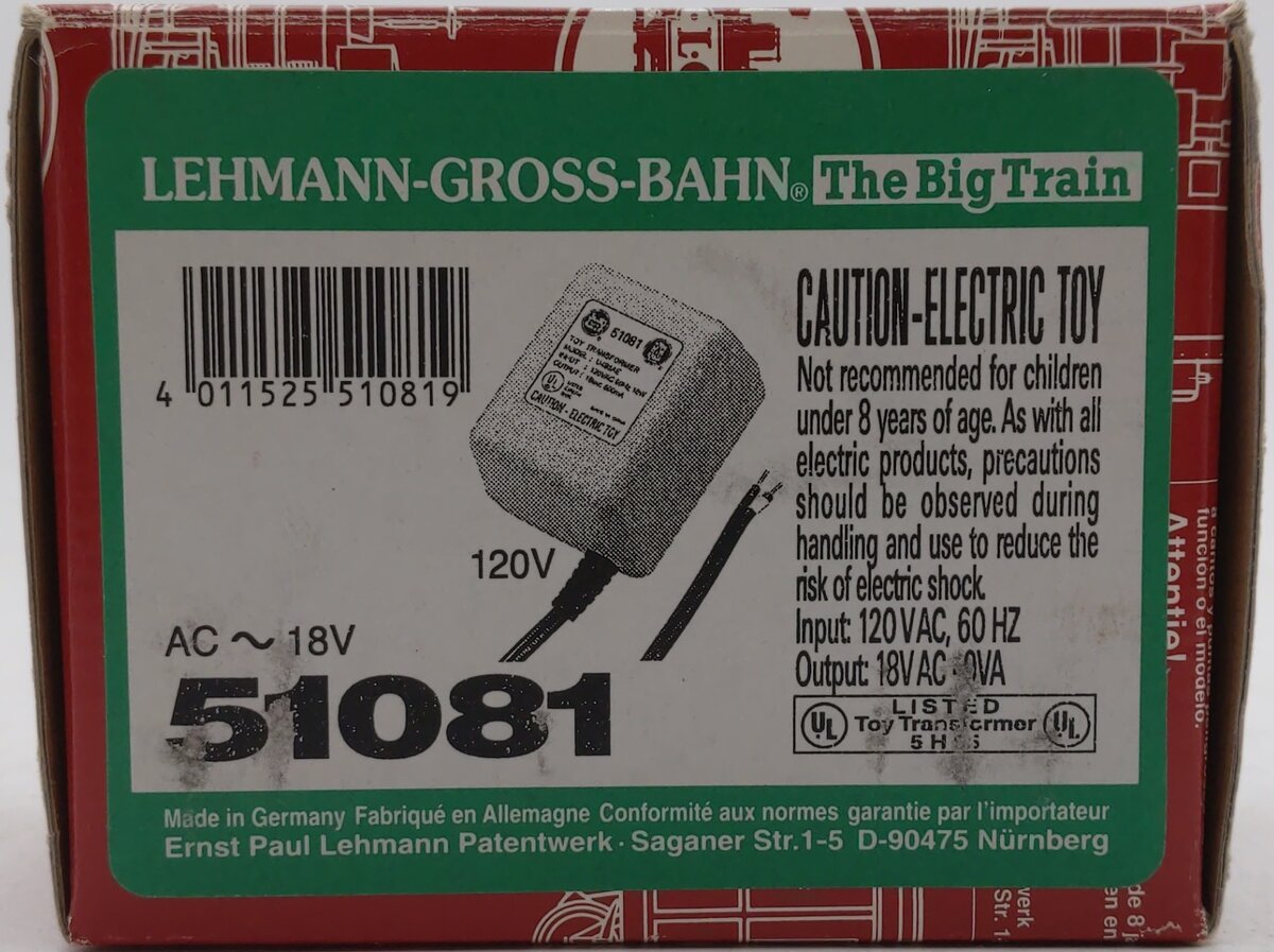LGB 51081 120 Volt Plug EX/Box