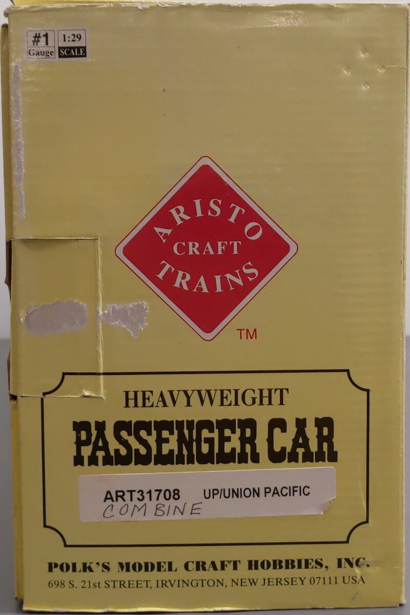 Aristo-Craft 31708 G Union Pacific Heavyweight Combine Car (Metal Wheels) LN/Box