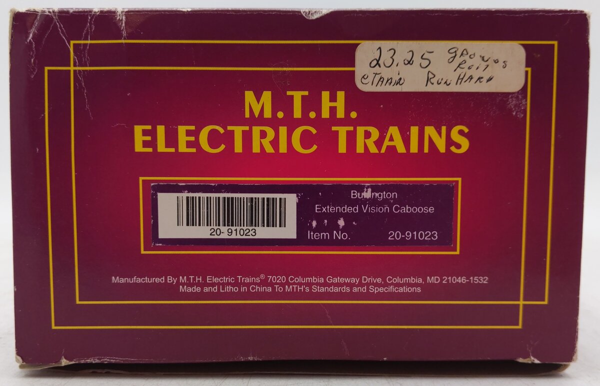 MTH 20-91023 O Gauge Burlington Extended Vision Caboose #13635 EX/Box