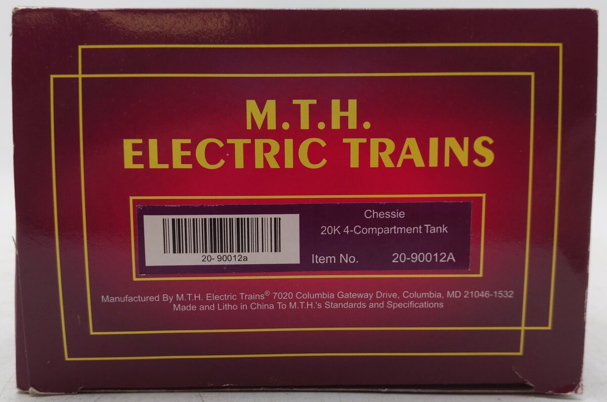 MTH 20-90012A O Gauge Chessie System C&O 20K 4-Compartment Tank Car #159585 EX/Box