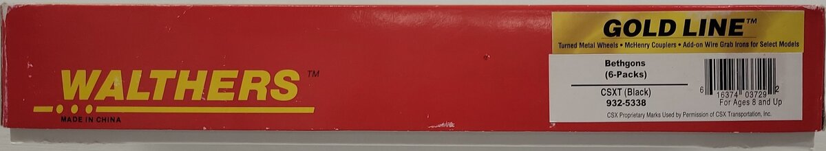 Walthers 932-5338 HO Black CSXT Bethgon Gondolas (Set of 6) LN/Box