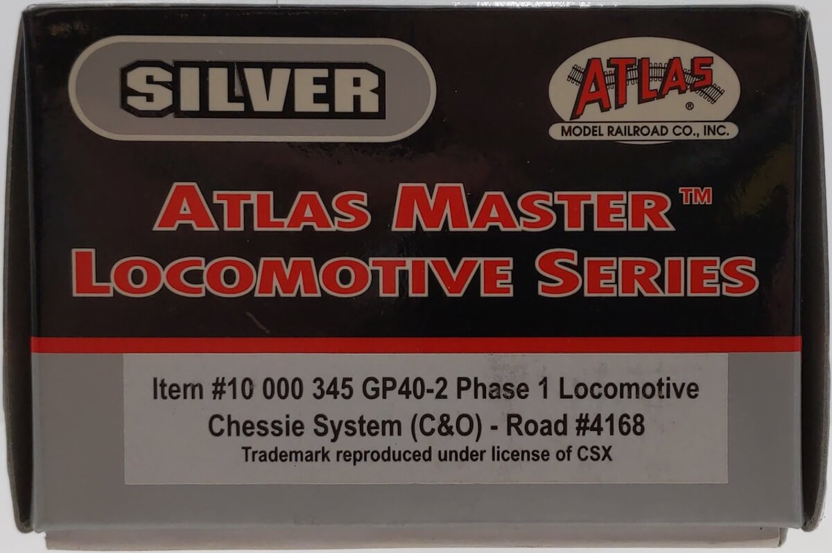 Atlas 10000345 HO Chessie GP40-2 Phase I Diesel Locomotive #4168 NIB