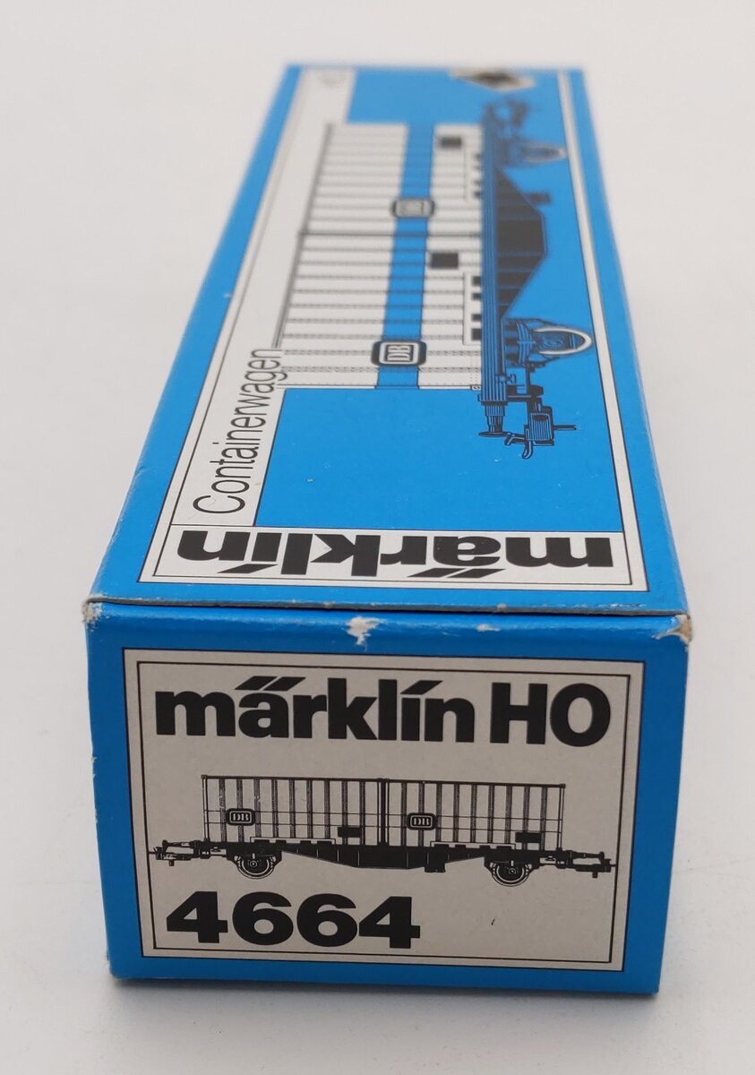 Marklin 4664 HO Scale Flatcar w/ 2 DB Containers EX/Box