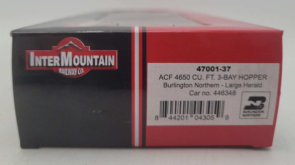 InterMountain 47001-37 HO Scale Burlington Northern 3-Bay Hopper Car #446348 LN/Box