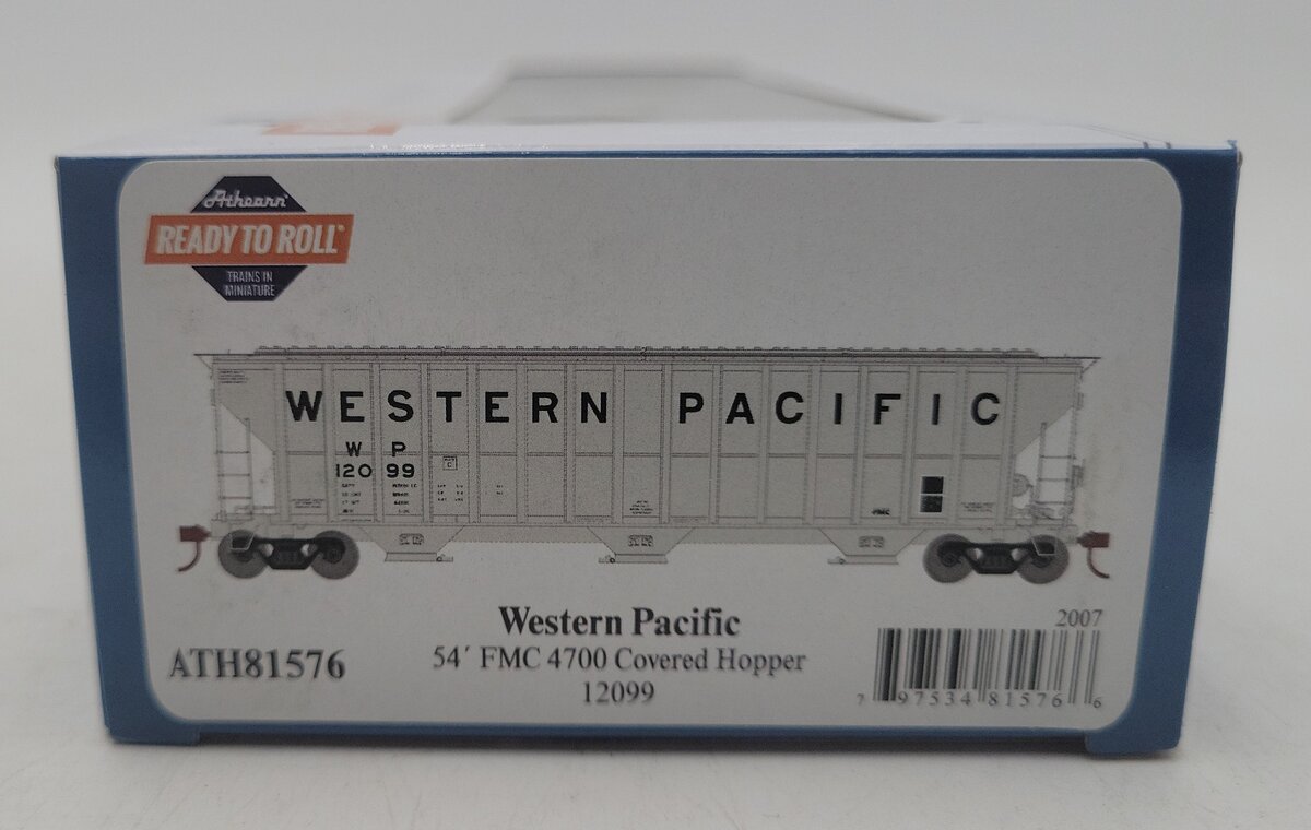Athearn 81576 HO Scale Western Pacific FMC 4700 Covered Hopper Car #12099 LN/Box