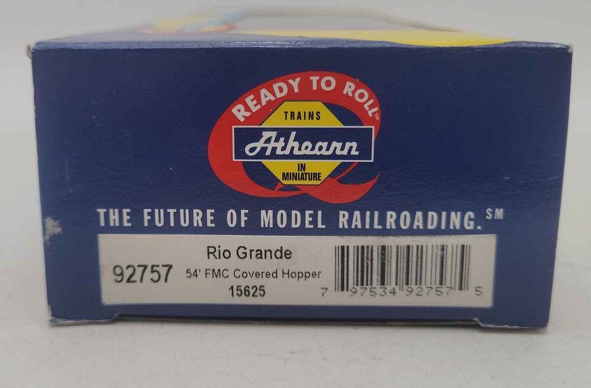 Athearn 92757 HO Scale Rio Grande 54' FMC Covered Hopper #15625 LN/Box
