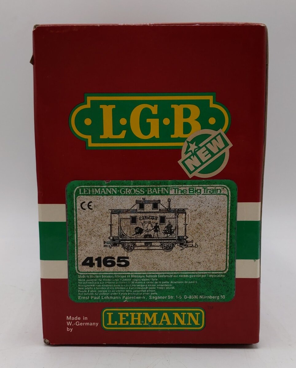 LGB 4165 G Scale Circus 4-Wheel Caboose (Metal Wheels) EX/Box