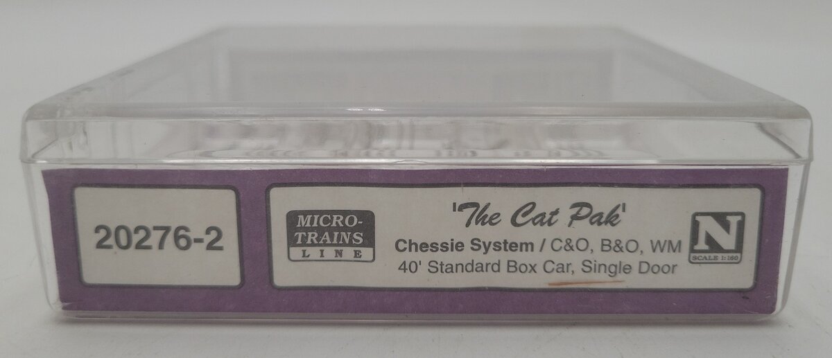 MicroTrains 20276-2 N "The Cat Pak" C7O, B&O, WM 40' Standard Boxcar (Set of 3) EX/Box