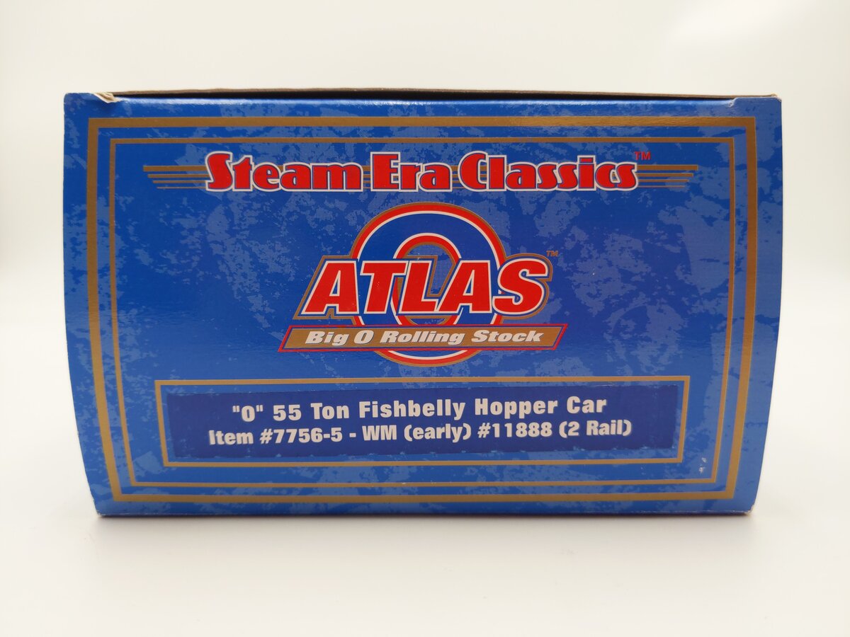 Atlas 7756-5 O Scale Western Maryland 55 Ton Fishbelly Hopper #11888 (2-Rail) EX/Box