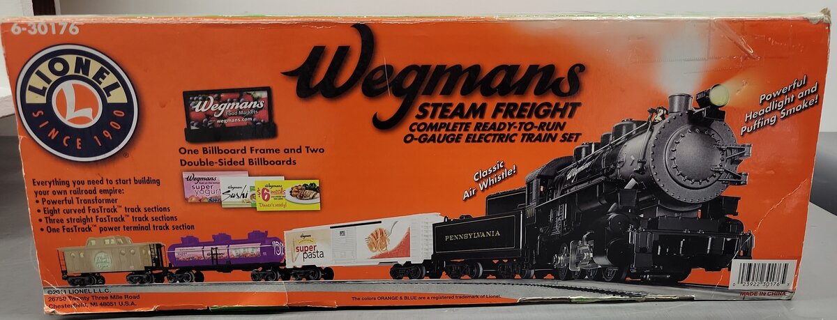 Lionel 6-30176 Wegmans O Gauge Steam Freight Train Set EX/Box