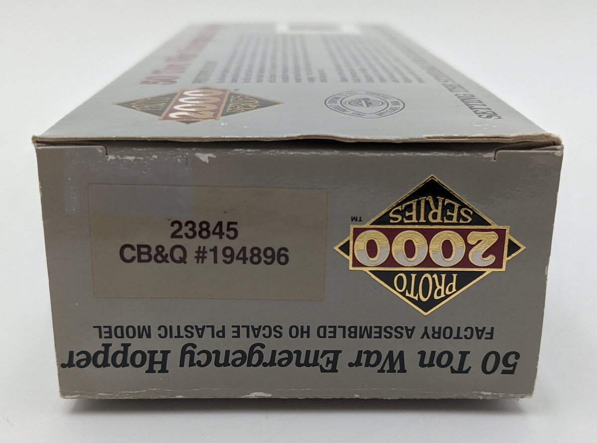 Proto 2000 23845 HO Scale CB&Q 50 Ton War Hopper #194896 LN/Box