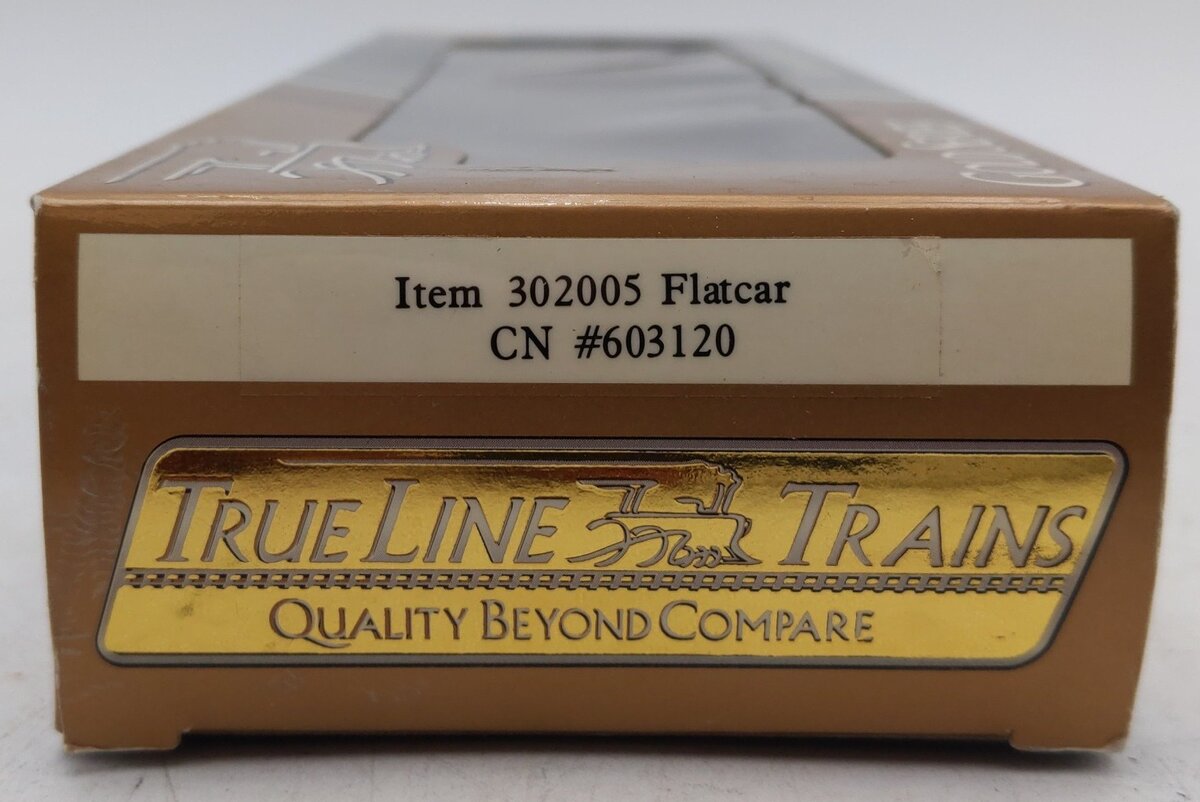 True Line Trains 302005 HO Scale Canadian National Flatcar w/ Bulkheads #603120 EX/Box