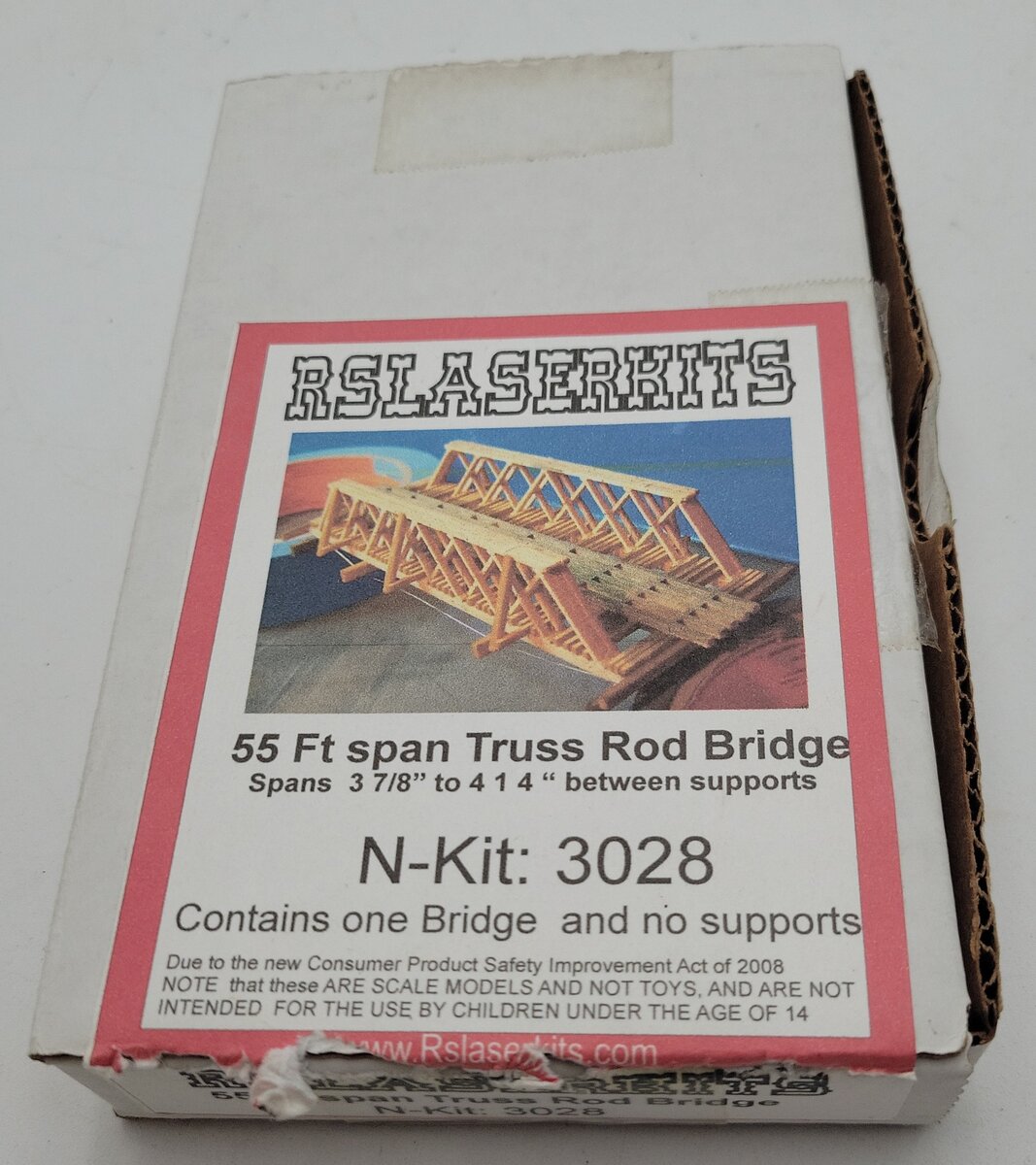 RS Laser Kits 3028 N Wood Truss Rod Bridge (55' Span) LN/Box