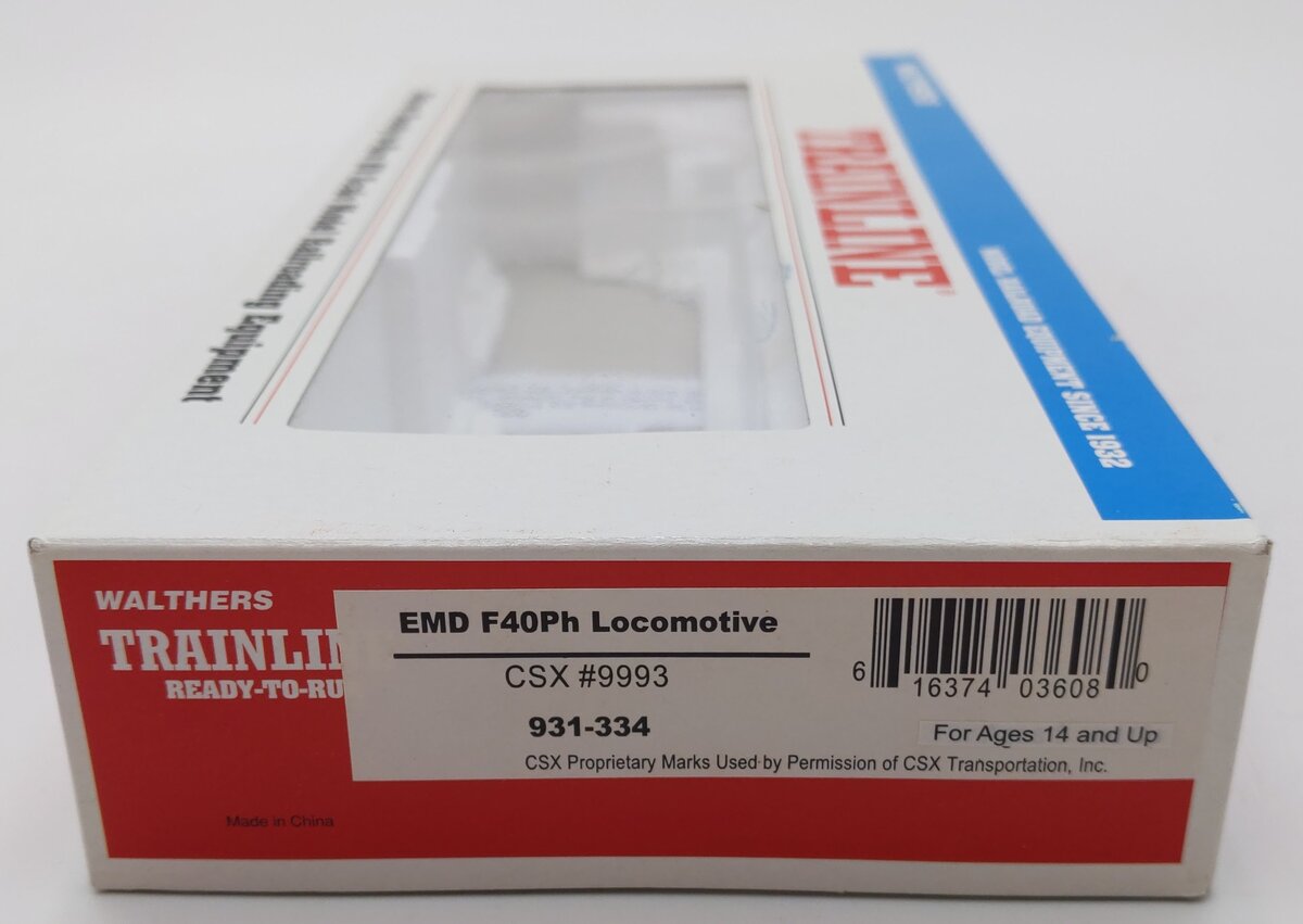 Walthers 931-334 HO Scale CSX EMD F40Ph Diesel Locomotive #9993 EX/Box