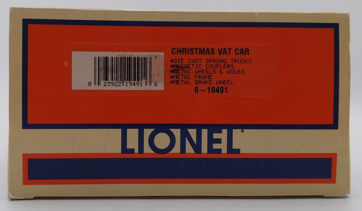 Lionel 6-19491 O Gauge Christmas Vat Car EX/Box