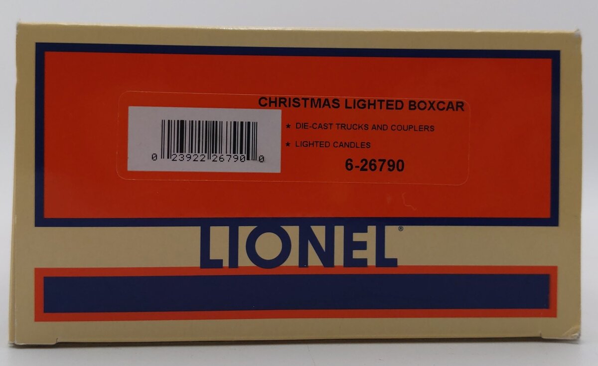 Lionel 6-26790 O Gauge Lighted Christmas Boxcar EX/Box