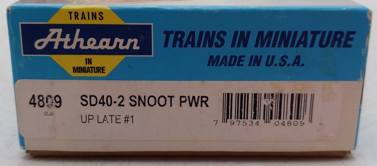 Athearn 4809 HO Union Pacific SD40-2 Snoot Diesel Locomotive #3291 EX/Box