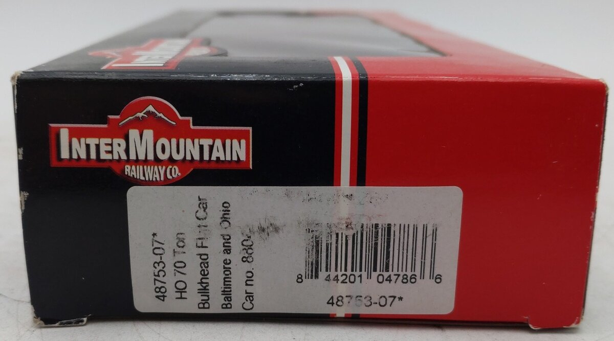 InterMountain 48753-07 HO Scale Baltimore & Ohio Bulkhead Flat Car #8804 EX/Box
