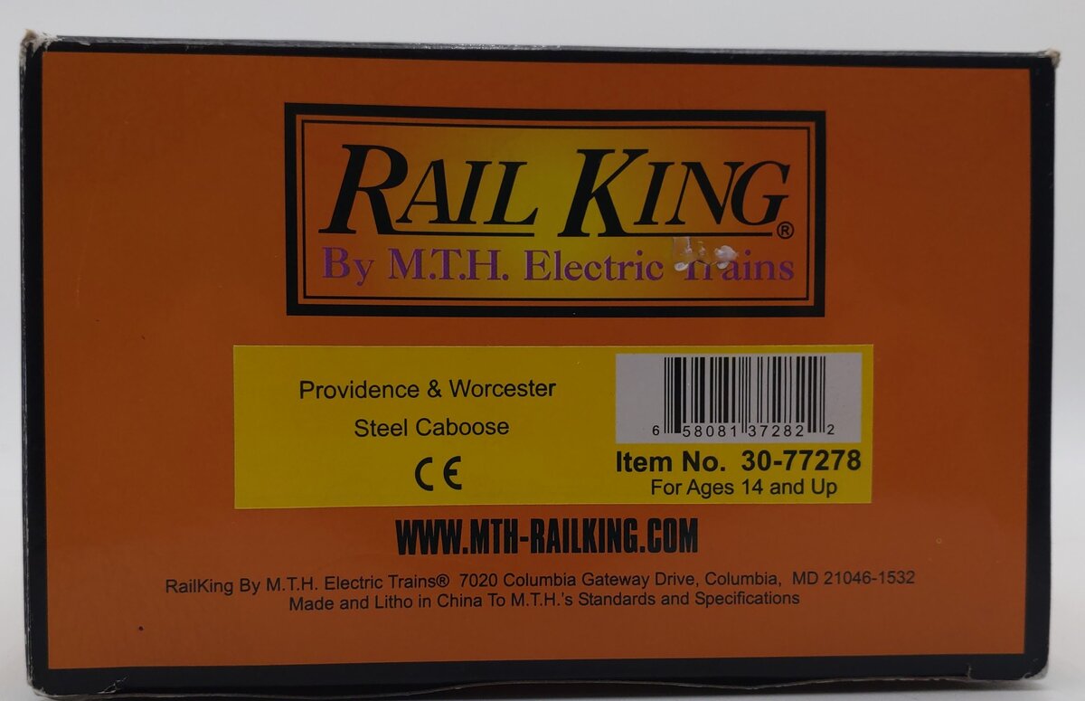 MTH 30-77278 O Providence & Worcester Steel Center-Cupola Caboose #3001 LN/Box
