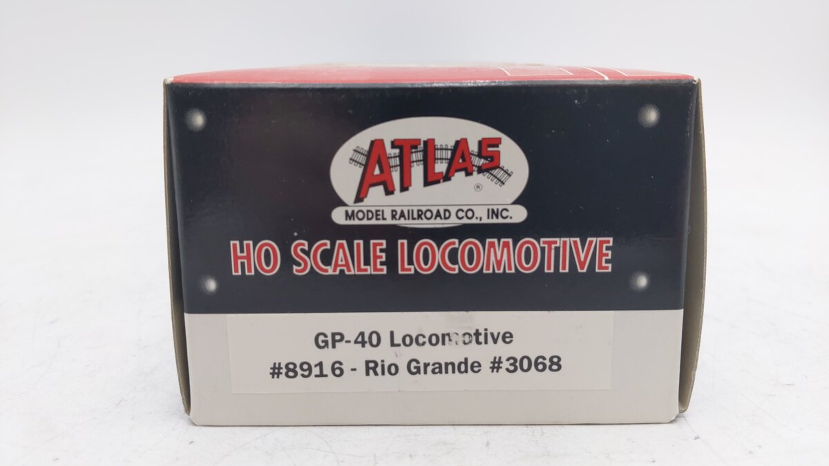 Atlas 8916 HO Scale Rio Grande EMD GP40 Diesel Locomotive #3068 EX/Box